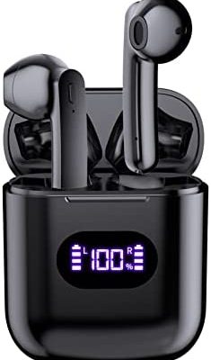 Wireless Earbuds, Bluetooth 5.3 Earbuds 36H Playtime LED Power Display Earbuds with Wireless Charging Case Crystal-Clear Calls with Mic Premium Sound Bluetooth Headphones for Workout/Home/Office