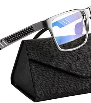 ANYLUV Blue Light Blocking Glasses Men Computer Gaming Blue Screen Glasses Mens Blue Light Blocker Glasses Rectangle Metal frame UV400 Clear Lens
