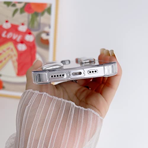 Shinymore iPhone 14 Pro Max Mirror Case Flexible Cute Heart Soft Silicone Clear Makeup Mirror Women Girls Shockproof Protect Cover Case for iPhone 14 Pro Max - Image 9